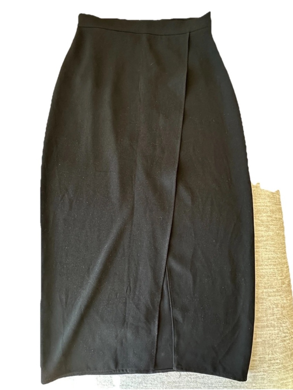 Zara Black Pencil Skirt with Front Slit